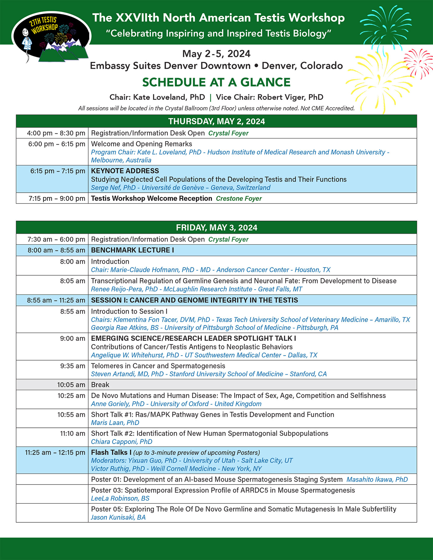 North American Testis Workshop Preliminary Agenda